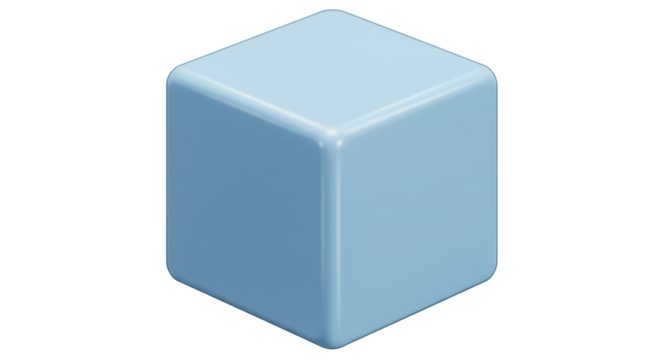 Isolated Light Blue Cube