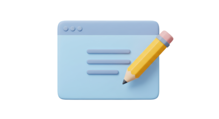 Isolated Document Page with Pencil