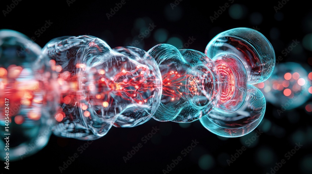 Aufkleber dynamic quantum energy flow abstract digital artwork science concept futuristic environment close-up