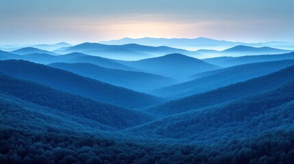 Obraz premium Serene Blue Ridge Mountains at Dawn