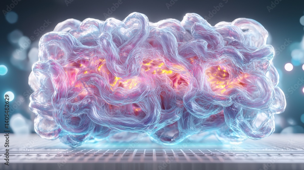 Poster dynamic energy flow visualization abstract environment 3d animation digital art futuristic concept