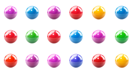 Colorful Spheres Arrangement On Transparent Isolated Background Illustration