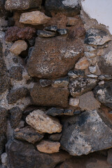 A cobblestone masonry background texture