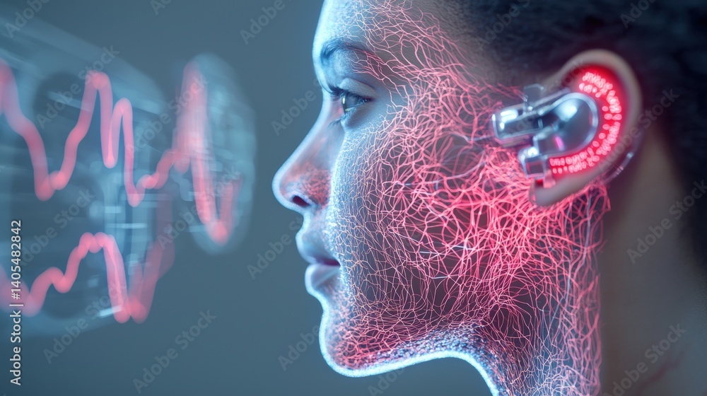 Aufkleber innovative digital health monitoring technology futuristic lab setting visual art close-up perspecti