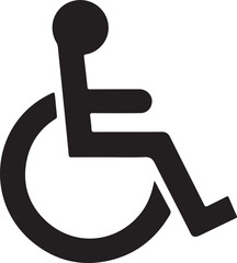 handicapped access sign or symbol flat icon