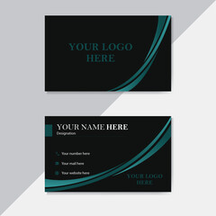 creative and Corporate business card design Layout with black and mint. 

