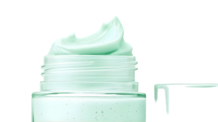 Cosmetic Cream Mint Green Jar Isolated Background Photo Close Up View