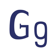 English letter (uppercase and lowercase) isolated on white background