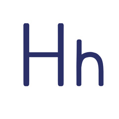 English letter (uppercase and lowercase) isolated on white background