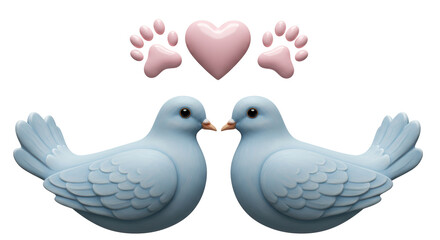 Isolated doves in love