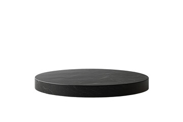 Dark, circular marble platform on a transparent background creates an elegant, minimalist space. Ideal for product presentation