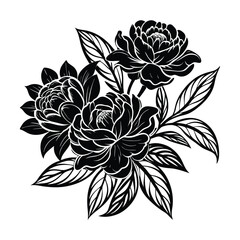 black and white flower