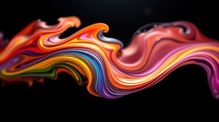 Abstract fluid paint pouring, vibrant colors