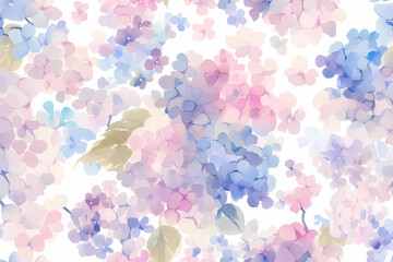 Naklejka premium 紫陽花の背景・水彩画