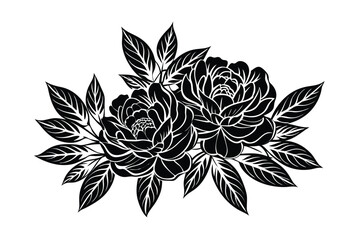 black and white flower