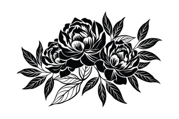 black and white flower