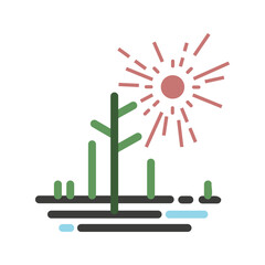 Weather and ecology vector illustration. Soil and vegetables. Webpage icons