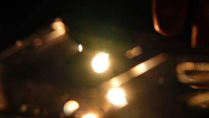 Abstract Light Reflections and Bokeh Effects in Darkness