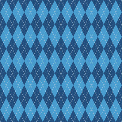 Argyle Seamless geometric Pattern. Blue diamonds with thin gray dotted line. Happy Fathers Day. For Baby Boy or Little Man invitation, greeting cards, men's clothing, wrapping paper, wallpaper 