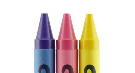 Isolated Three Colorful Crayons
