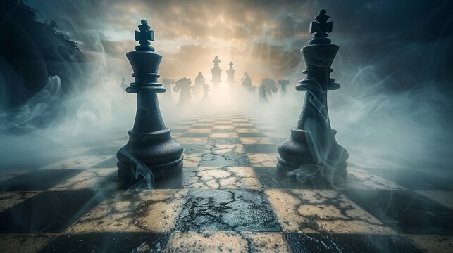 A pair of bishops on a checkered battlefield