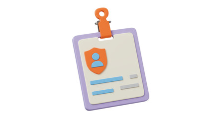 Isolated ID Badge with Shield