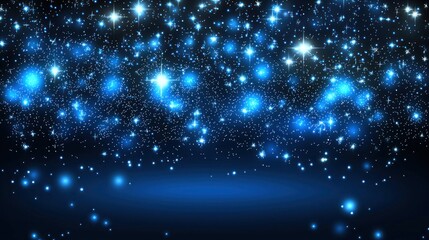 Obraz premium Celestial Blue: A Night Sky Filled with Sparkling Stars