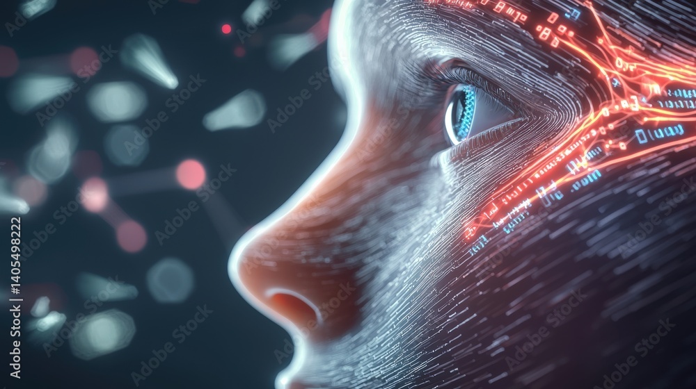 Aufkleber artificial intelligence revolution human connection and digital insights virtual environment visual 