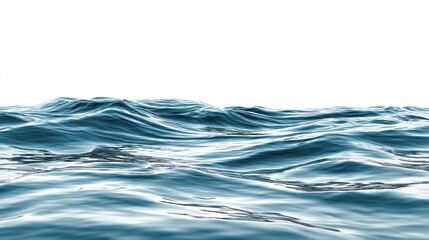 Calm ocean waves rippling against a clear white background.