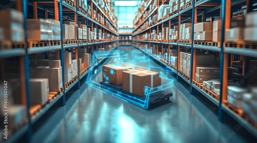 Poster smart warehouse management system using augmented reality technology to identify package picking and