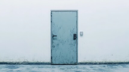 A locked door symbolizing confinement and loss isolated on white background