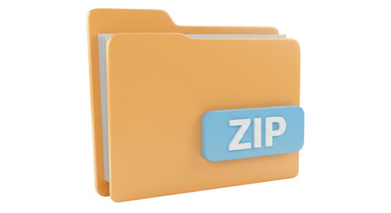 Isolated ZIP Folder Icon