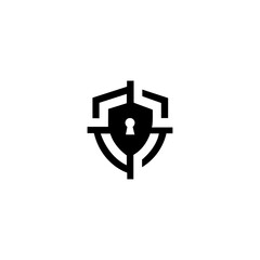 Secure shield vector logo template design