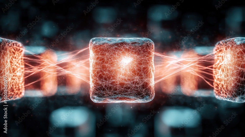 Poster exploring quantum technology's impact on future innovations digital realm concept visualization abst