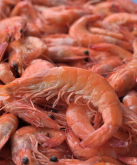 Close up. Top view of cooked tiger shrimps. Culinary background cooked shrimps cooked shrimps