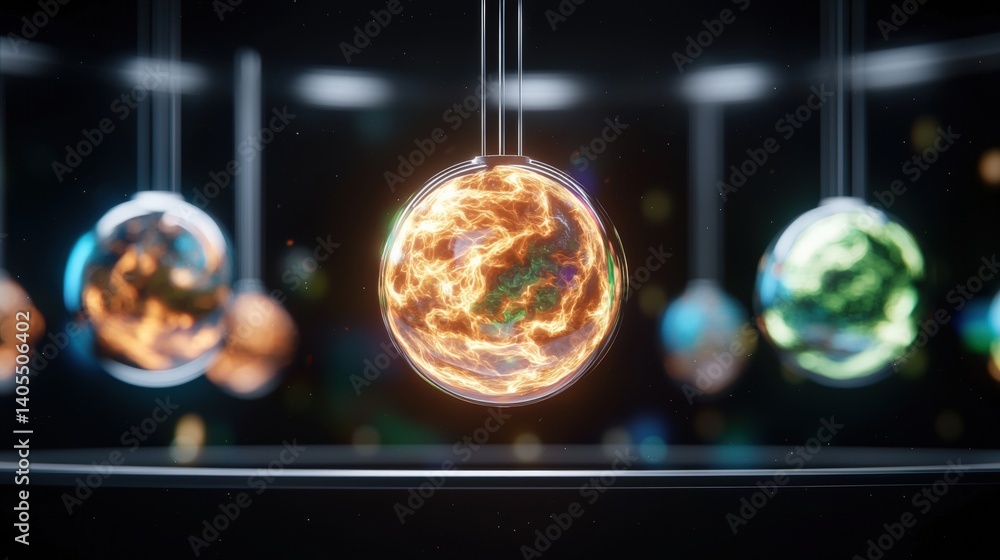 Poster cosmic energy display digital realm 3d art virtual environment close-up view abstract concepts for m