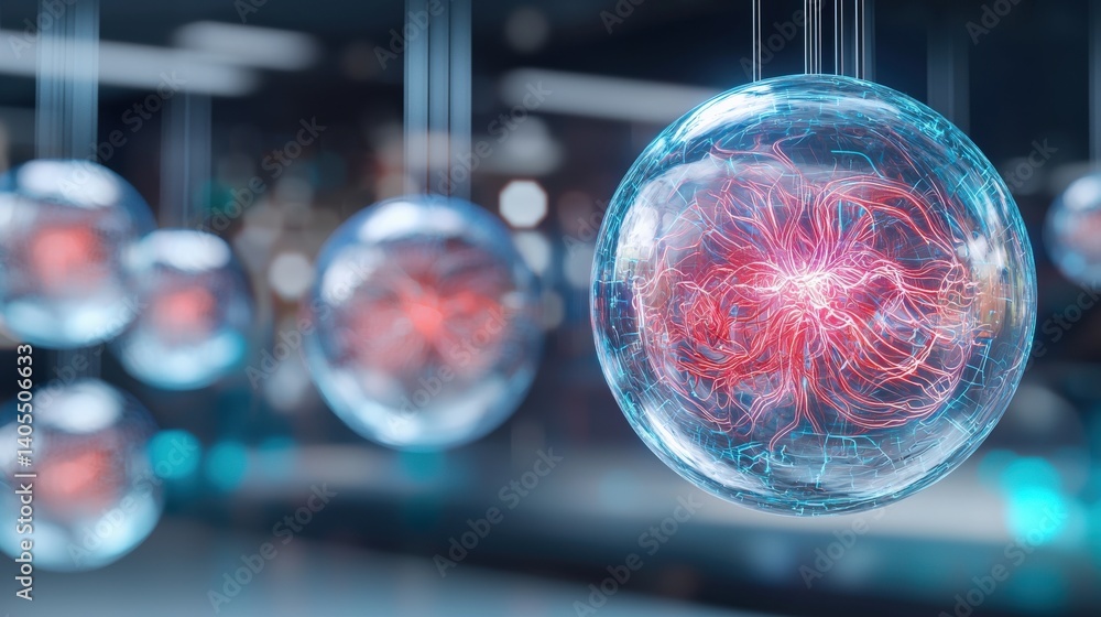 Poster dynamic energy visualization scientific laboratory digital art modern technology close-up view abstr