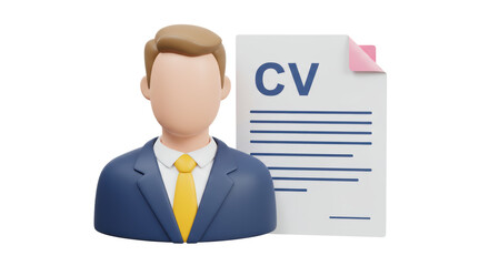 Isolated Avatar with Curriculum Vitae
