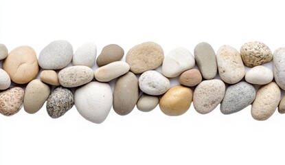 Collection of Smooth River Stones in Various Shapes and Colors