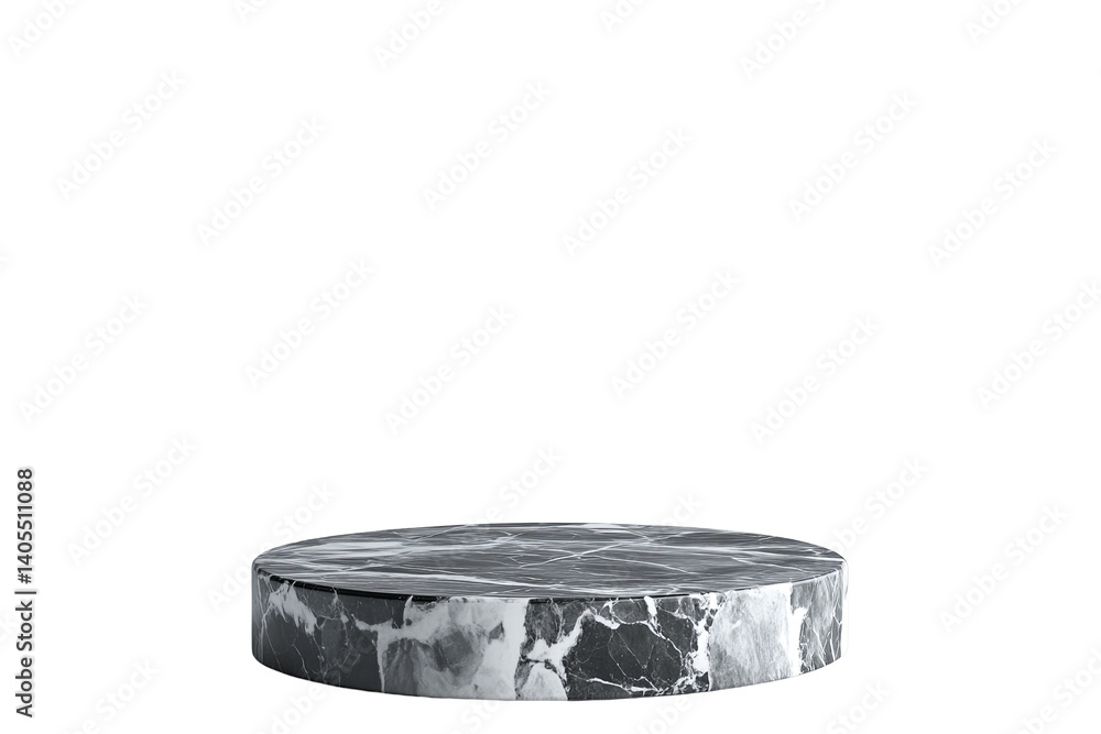 Poster minimalist marble platform, isolated transparent background. suitable for product display or present
