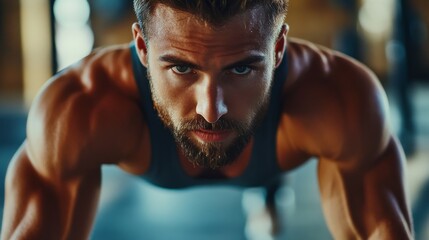 Fitness coach demonstrating workout technique. Featuring exercise coaching and physical training