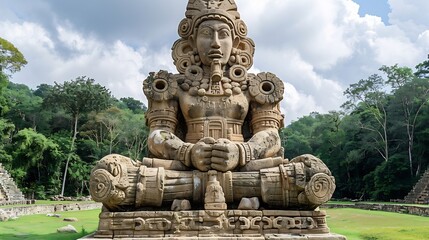 Fototapeta premium A towering stone carved figure