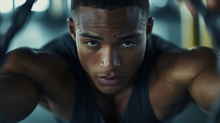 Fitness coach demonstrating workout technique. Featuring exercise coaching and physical training