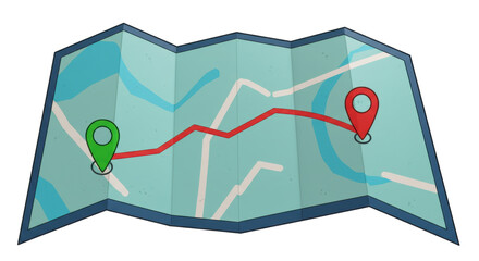 Isolated Map with Route