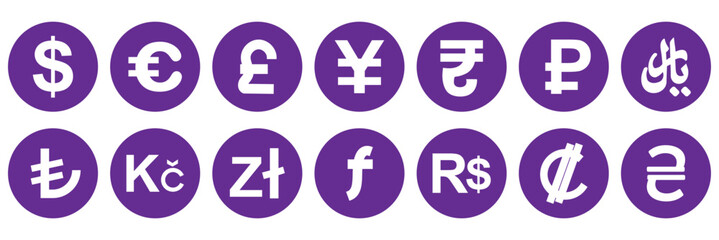 Money currency icon set. Currency exchange icon vector