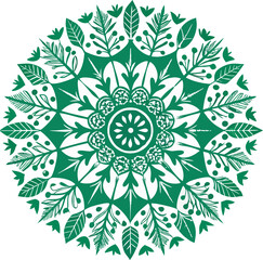 Ornate round lace pattern vector design with floral elements and seamless mandala decoration