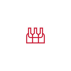 Three bottles of wine W letter company logo.