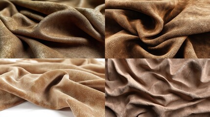 Textured fabric in shades of brown, highlighting intricate patterns.