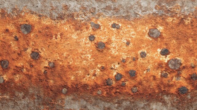 Close-up of rusty metal surface showcasing orange and gray textures.