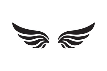 simple Wings symbol silhouette icon vector isolated in white background